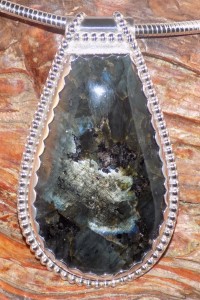 Large Labradorite Pendant in Sterling Silver