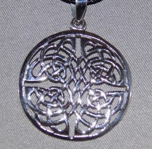 Sterling Silver Circular Ornate Celtic Knot Necklace