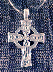 Celtic Cross Necklace with Trinity Knots