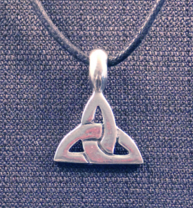 Cornwall Art Prints Celtic Knot Filigree pewter pendant on cord necklace Triangular 